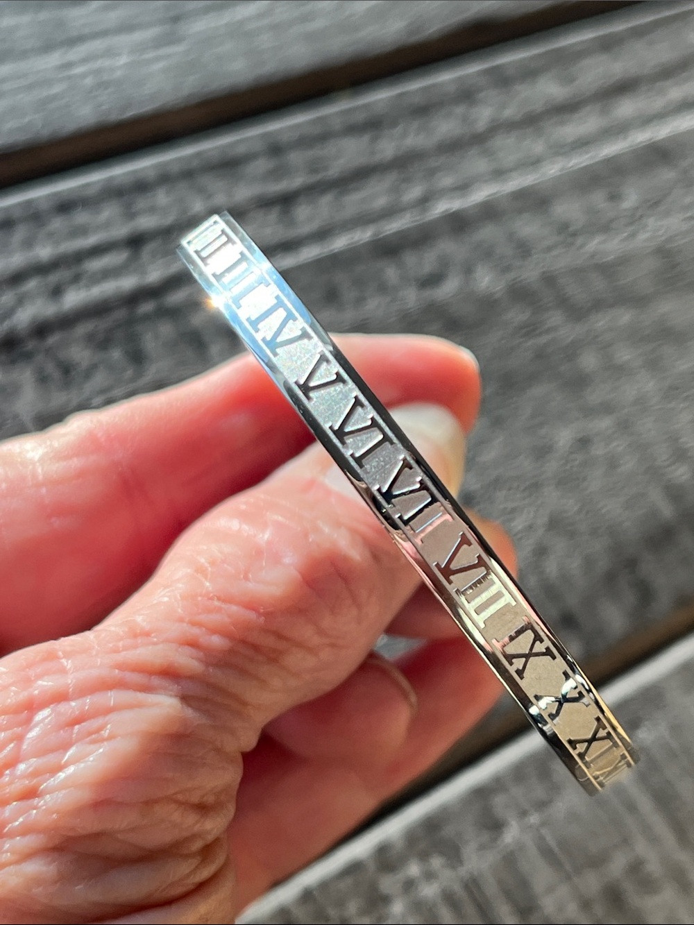 Stanley Silver Roman Numeral Cuff Bracelet